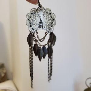 Peacock dangle earrings